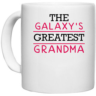 UDNAG White Ceramic Coffee / Tea Mug 'Grandma | The Galaxy's' Perfect for Gifting [330ml]