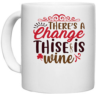                       UDNAG White Ceramic Coffee / Tea Mug 'Christmas Santa | there's a change thise is wine' Perfect for Gifting [330ml]                                              