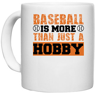                       UDNAG White Ceramic Coffee / Tea Mug 'Baseball | BASEBALL IS MORE THEN JUST A HOBBY' Perfect for Gifting [330ml]                                              
