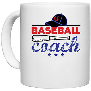                       UDNAG White Ceramic Coffee / Tea Mug 'Baseball | BASEBALL coach' Perfect for Gifting [330ml]                                              