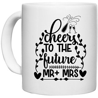                       UDNAG White Ceramic Coffee / Tea Mug 'Cheers | cheers of the' Perfect for Gifting [330ml]                                              