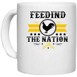                       UDNAG White Ceramic Coffee / Tea Mug 'The Nation | Freedom the nation' Perfect for Gifting [330ml]                                              