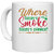 UDNAG White Ceramic Coffee / Tea Mug 'Smoke and Dinner | where there's smokethere's dinner!' Perfect for Gifting [330ml]