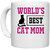 UDNAG White Ceramic Coffee / Tea Mug 'Mummy | world's best cat mom' Perfect for Gifting [330ml]