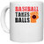 UDNAG White Ceramic Coffee / Tea Mug 'Baseball | BASEBALL TAKES BALLS' Perfect for Gifting [330ml]