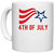 UDNAG White Ceramic Coffee / Tea Mug 'American Independance Day | 4th of July' Perfect for Gifting [330ml]
