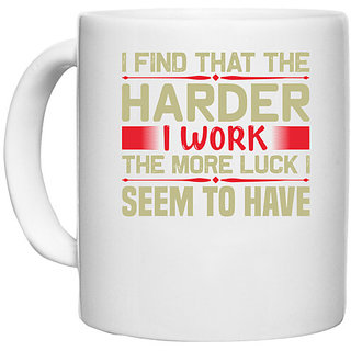                       UDNAG White Ceramic Coffee / Tea Mug 'I find' Perfect for Gifting [330ml]                                              