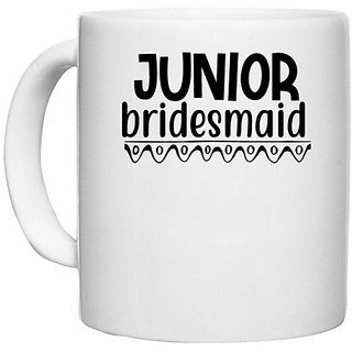                       UDNAG White Ceramic Coffee / Tea Mug 'junior | Jonior' Perfect for Gifting [330ml]                                              