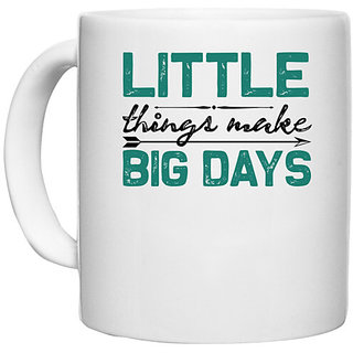                       UDNAG White Ceramic Coffee / Tea Mug 'Little' Perfect for Gifting [330ml]                                              