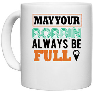                       UDNAG White Ceramic Coffee / Tea Mug 'Make your Bonnin Always Be Full' Perfect for Gifting [330ml]                                              