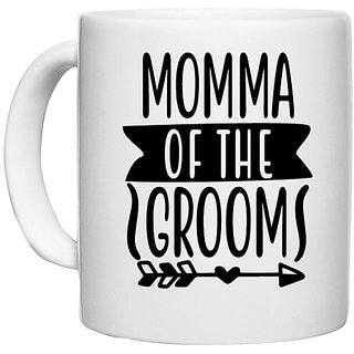                       UDNAG White Ceramic Coffee / Tea Mug 'Mother | Momma of the grooms' Perfect for Gifting [330ml]                                              