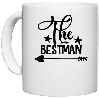                       UDNAG White Ceramic Coffee / Tea Mug 'Mest man' Perfect for Gifting [330ml]                                              