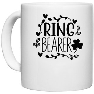                       UDNAG White Ceramic Coffee / Tea Mug 'Ring bearer' Perfect for Gifting [330ml]                                              