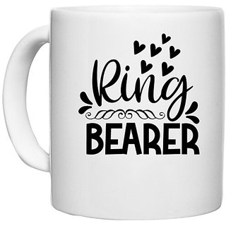                       UDNAG White Ceramic Coffee / Tea Mug 'Ring bearerr' Perfect for Gifting [330ml]                                              