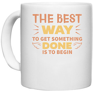                       UDNAG White Ceramic Coffee / Tea Mug 'The best' Perfect for Gifting [330ml]                                              