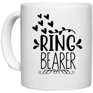                       UDNAG White Ceramic Coffee / Tea Mug 'Ring bearerrr' Perfect for Gifting [330ml]                                              