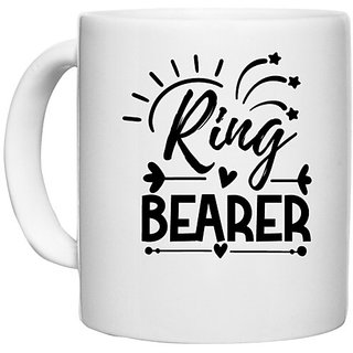                       UDNAG White Ceramic Coffee / Tea Mug 'Ring bearerrrr' Perfect for Gifting [330ml]                                              