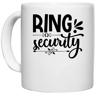                      UDNAG White Ceramic Coffee / Tea Mug 'Ring' Perfect for Gifting [330ml]                                              