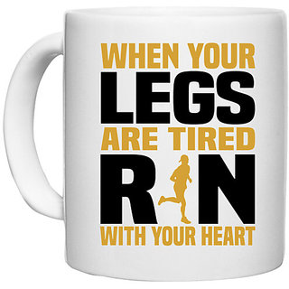                       UDNAG White Ceramic Coffee / Tea Mug 'Workout gym | When your' Perfect for Gifting [330ml]                                              