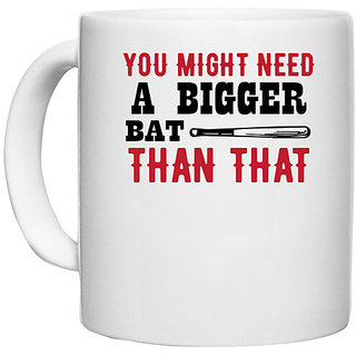                       UDNAG White Ceramic Coffee / Tea Mug 'Baseball | You might need' Perfect for Gifting [330ml]                                              