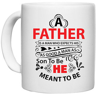                       UDNAG White Ceramic Coffee / Tea Mug 'Father | A Father' Perfect for Gifting [330ml]                                              