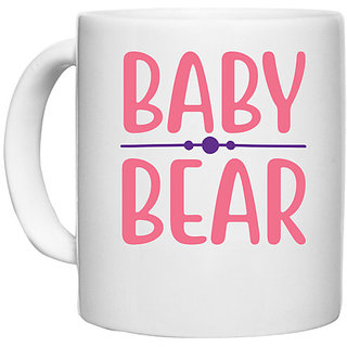                       UDNAG White Ceramic Coffee / Tea Mug 'Bear | BABY BEAR' Perfect for Gifting [330ml]                                              