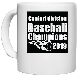                       UDNAG White Ceramic Coffee / Tea Mug 'Baseball | Centerl division (1)' Perfect for Gifting [330ml]                                              