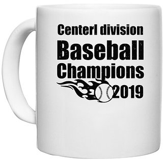                       UDNAG White Ceramic Coffee / Tea Mug 'Baseball | Centerl division (2)' Perfect for Gifting [330ml]                                              