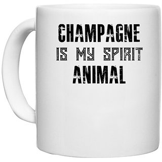                       UDNAG White Ceramic Coffee / Tea Mug 'Animal | CHAMPAGNE' Perfect for Gifting [330ml]                                              