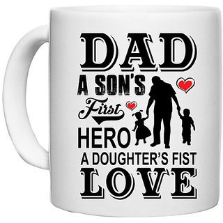                       UDNAG White Ceramic Coffee / Tea Mug 'Father | Dad A SONS' Perfect for Gifting [330ml]                                              