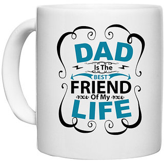                       UDNAG White Ceramic Coffee / Tea Mug 'Father | Dad is the best' Perfect for Gifting [330ml]                                              