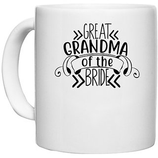                       UDNAG White Ceramic Coffee / Tea Mug 'Grand Mother | Great' Perfect for Gifting [330ml]                                              