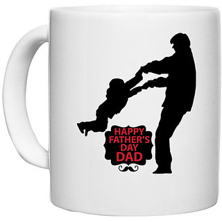                       UDNAG White Ceramic Coffee / Tea Mug 'Father Day | Happy father day' Perfect for Gifting [330ml]                                              