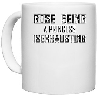                       UDNAG White Ceramic Coffee / Tea Mug 'Prinncess | GOSE BEING' Perfect for Gifting [330ml]                                              