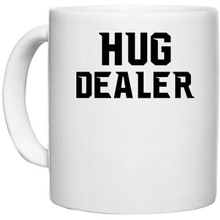                       UDNAG White Ceramic Coffee / Tea Mug 'Hug | HUG DEALER' Perfect for Gifting [330ml]                                              