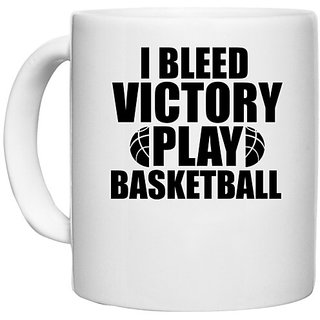                       UDNAG White Ceramic Coffee / Tea Mug 'Basketball | I bleed Vectory' Perfect for Gifting [330ml]                                              
