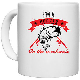                       UDNAG White Ceramic Coffee / Tea Mug 'Hooker | I'M A hooker' Perfect for Gifting [330ml]                                              