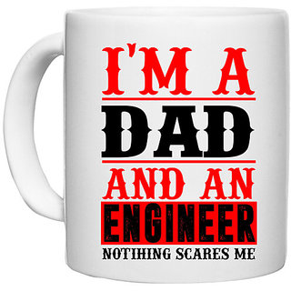                       UDNAG White Ceramic Coffee / Tea Mug 'Father | I'M ADAD and an' Perfect for Gifting [330ml]                                              
