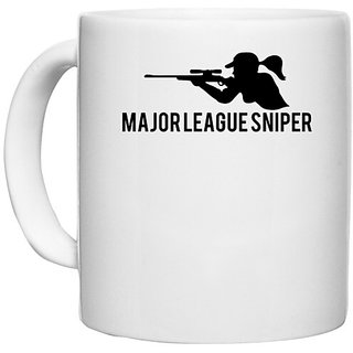                       UDNAG White Ceramic Coffee / Tea Mug 'Sniper | major league sniper' Perfect for Gifting [330ml]                                              