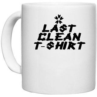                       UDNAG White Ceramic Coffee / Tea Mug 't shirt | LAST CLEAN T-SHIRT' Perfect for Gifting [330ml]                                              