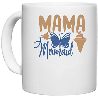                       UDNAG White Ceramic Coffee / Tea Mug 'Mother | Mama 2' Perfect for Gifting [330ml]                                              