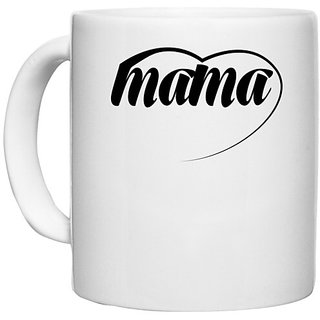                       UDNAG White Ceramic Coffee / Tea Mug 'Mother | mama' Perfect for Gifting [330ml]                                              