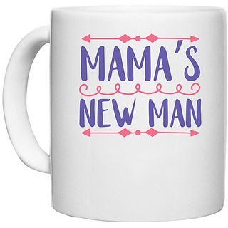                       UDNAG White Ceramic Coffee / Tea Mug 'Mother | MAMAS NEW MAN' Perfect for Gifting [330ml]                                              