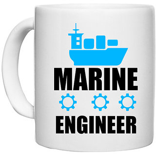                       UDNAG White Ceramic Coffee / Tea Mug 'Engineer | Marine Engineer' Perfect for Gifting [330ml]                                              