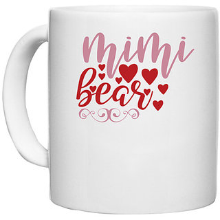                       UDNAG White Ceramic Coffee / Tea Mug 'Bear | mimi bear' Perfect for Gifting [330ml]                                              