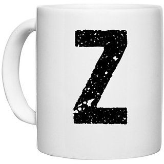                       UDNAG White Ceramic Coffee / Tea Mug 'Alphabet | Z' Perfect for Gifting [330ml]                                              