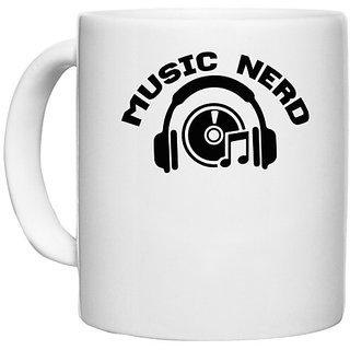                       UDNAG White Ceramic Coffee / Tea Mug 'Music | music nerd' Perfect for Gifting [330ml]                                              