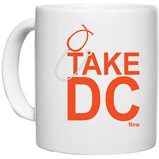                       UDNAG White Ceramic Coffee / Tea Mug 'Doctor, Nurse | Nurse Take DC' Perfect for Gifting [330ml]                                              