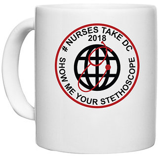                       UDNAG White Ceramic Coffee / Tea Mug 'Nurse | Nurse Takes Dc Design' Perfect for Gifting [330ml]                                              