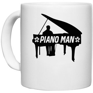                       UDNAG White Ceramic Coffee / Tea Mug 'Piano | piano man' Perfect for Gifting [330ml]                                              